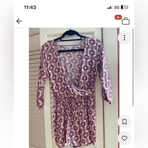 Hollister geometric wrap front romper